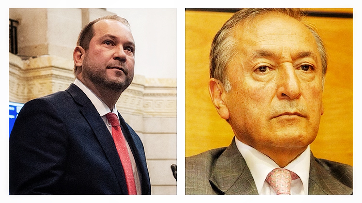 El presidente del Senado, Lidio García Turbay (izq.), y el excongresista Zamir Silva Amín (der.)